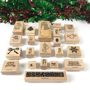 21 PC. Christmas Holiday VTG Stamps